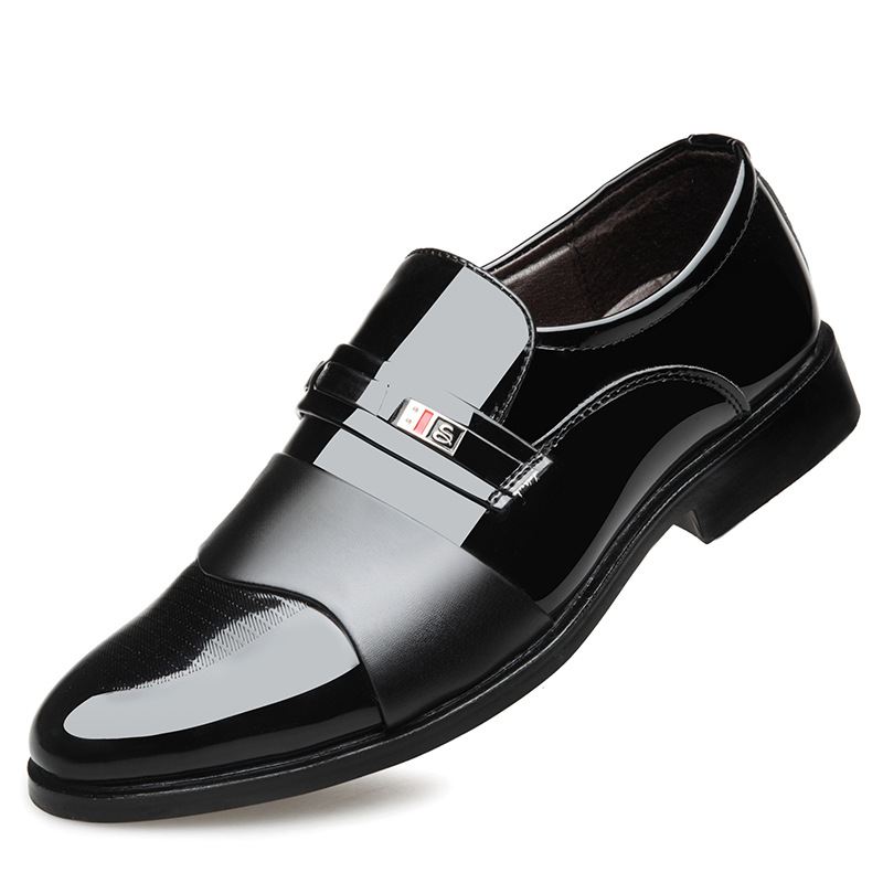 Britisk Mode Herresko Blanke Business Casual Lædersko Simple Lak Læder Sæt Fod