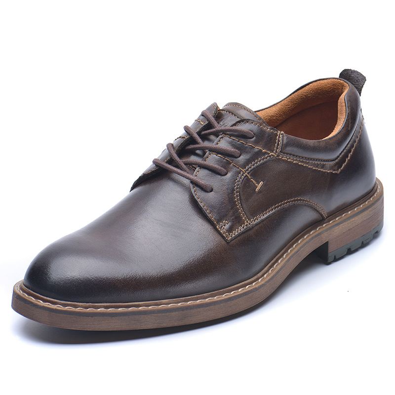 Første Lag Ko Læder Sko Mænds Fire Sæsoner Mærke Formel Kjole Business Casual Plus Størrelse Herresko