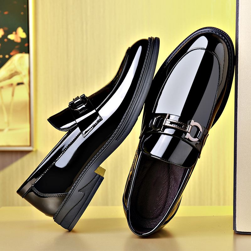 Lædersko Mænds Læder Loafers Afslappede Herresko Trendy Lyse Britiske All-match Små Business Formelle Sko