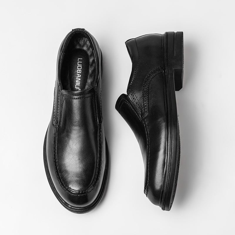 Mænds Business Lædersko Formel Kjole Arbejde Håndlavede Læder Loafers Slip-on Tyksålede Herresko