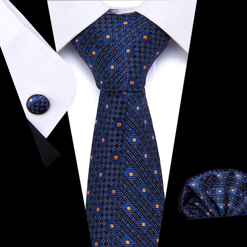 Mænd Business Tie Sæt Fashion Bryllup Pocket Firkantet Slips