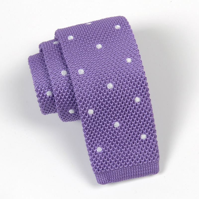 Smalle Slips Mænds Formelle Forretningsvirksomhed Britisk Retro Mode Uld Strikket 6 cm Polkaprikker Fladt Hoved