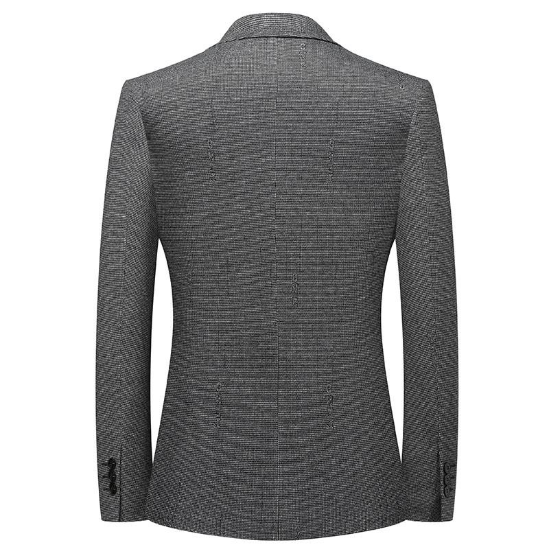 2022 Efterår Og Vinter Trend Houndstooth Jakkesæt Elastisk Ikke-jern Mænds Fritidsdragt Herrejakke