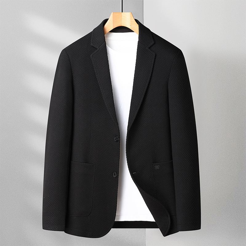 Afslappet Jakkesæt Herre Tyndt Strikket Trend Slim Cardigan Jakke Til Mænd