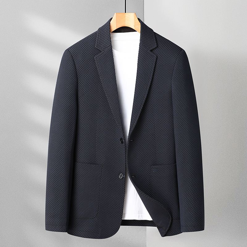 Afslappet Jakkesæt Herre Tyndt Strikket Trend Slim Cardigan Jakke Til Mænd