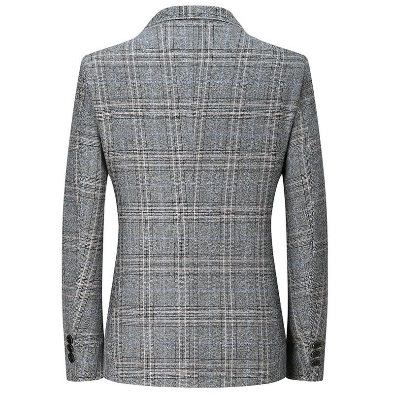 Casual Jakkesæt Mænds Efterår Og Vinter Business Plaid Lille Far Bære