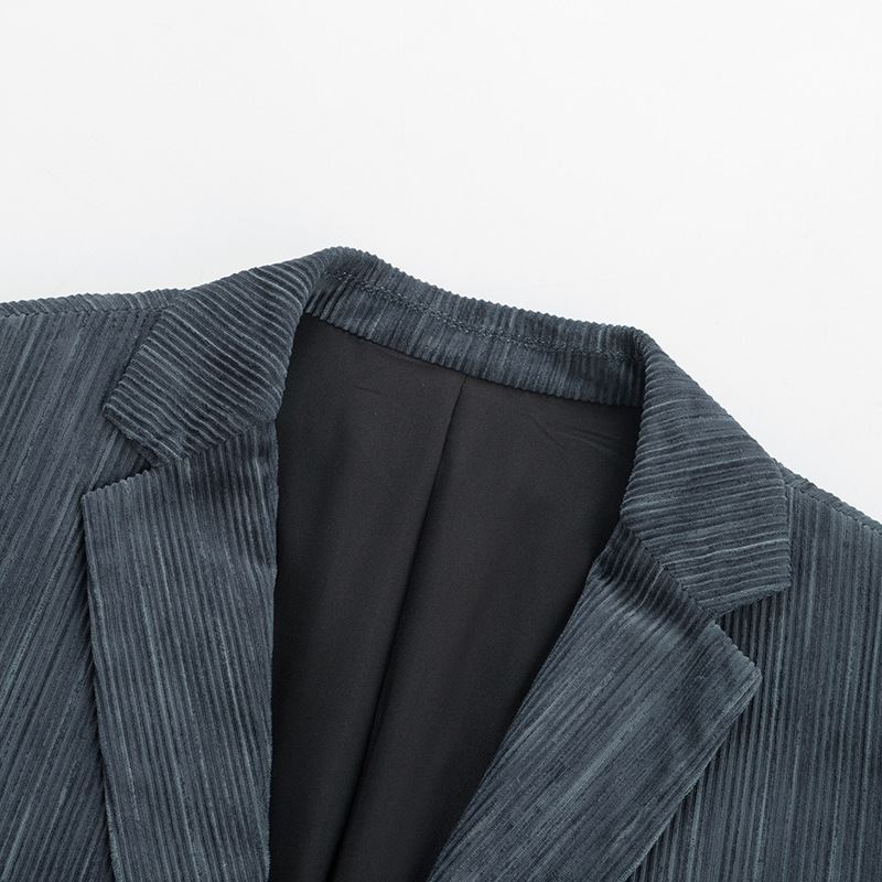Corduroy Jakkesæt Stribet Fløjl Midaldrende Og Unge Business Casual Toppe Efterår Vinter Frakke