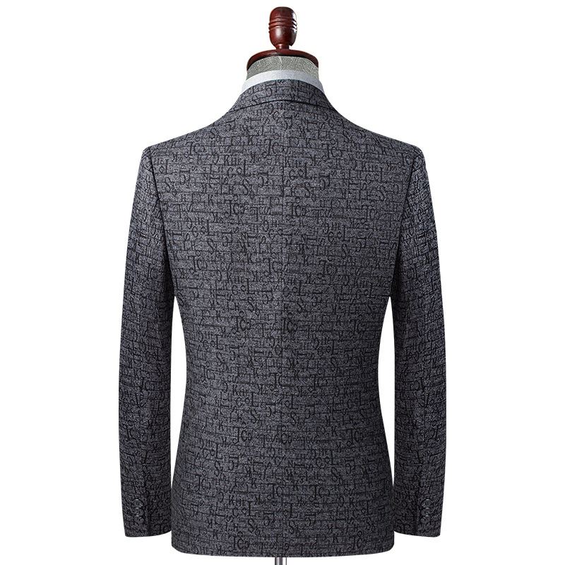 Efterår Og Vinter Herre Stretch Jacquard Casual Lille Jakkesæt Unge Midaldrende Slim Til Mænd