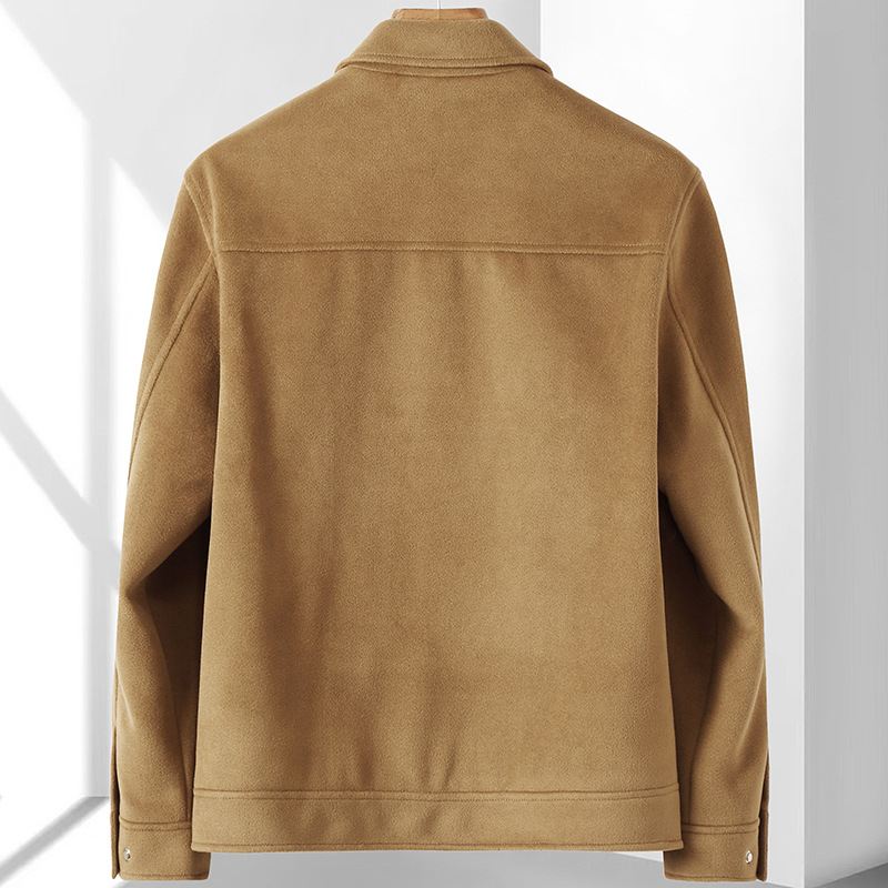 Enkel Reversjakke Til Mænd Herre Efterårsstrikket Revers Arbejdstøj Uldjakke Business Casual Jakketrend