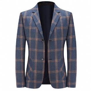 Forår 2022 Business Casual Suit Klassisk Ternet Gratis Iron Slim Fit Blazer