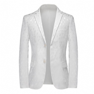 Herremode Casual Præget Blazer Slank Ungdom Stor Størrelse Hvid Lille Suit Top Mænd