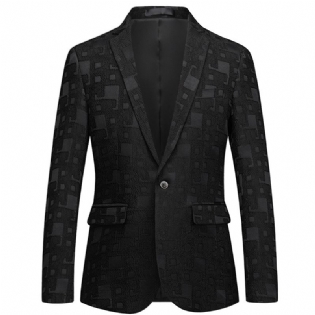 Mænds Business Casual One Piece One-knaps Suit Slim Fit Lille Jakkesæt Ensfarvet