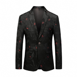 Mænds Business Casual Suit Jacquard Dress Groomsmen Jakke Mænd