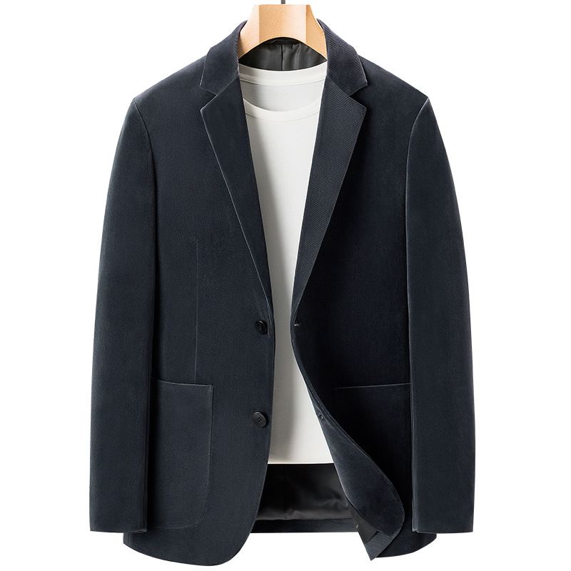 Sæt Herre Fløjl Avanceret Jakke Mode Business Afslappet Slim Fit Jernfri Jakkesæt Top
