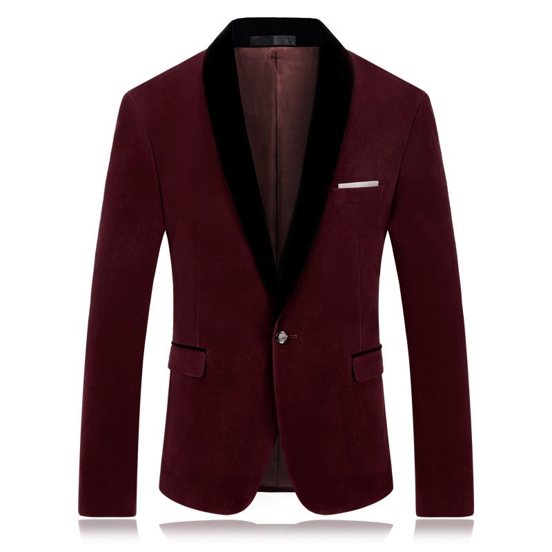 Slim-fit Afslappet Kjole Frakke Colorblock Krave Ensfarvet Business Casual Jakkesæt Top Mænd
