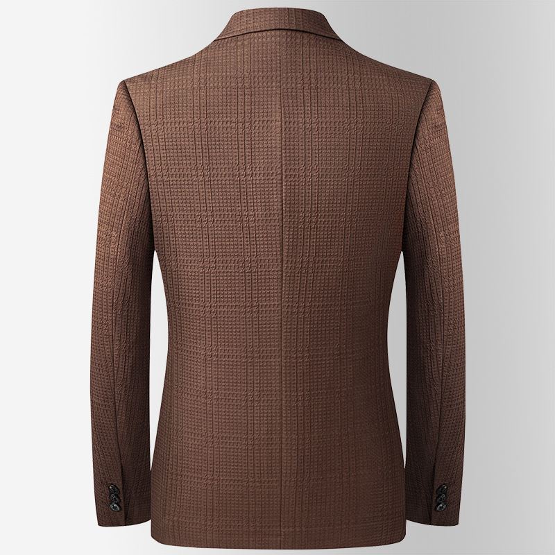 Stretch Jakkesæt Mænds Efterår Og Vinter Broderi Slim Trend Afslappet Lille Ungdom