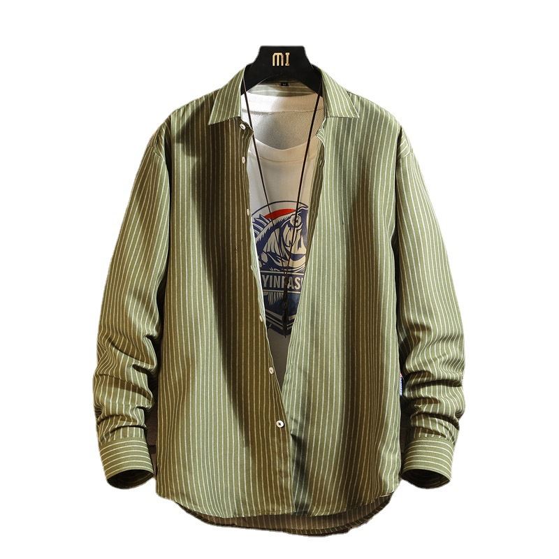 Herre Langærmet Skjorte Retro Modefrakke Trendy