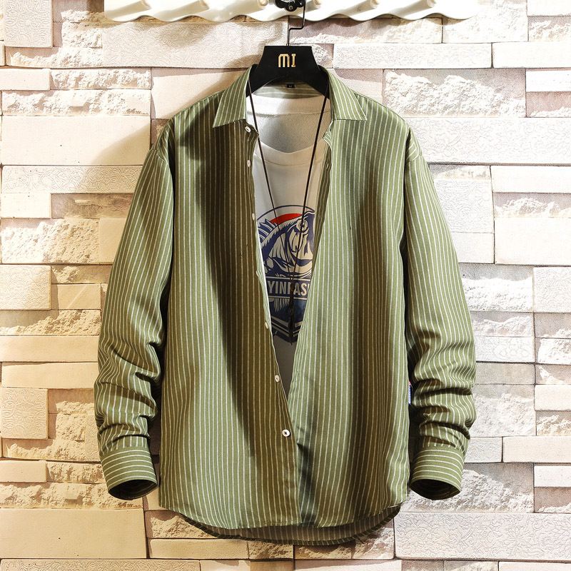 Herre Langærmet Skjorte Retro Modefrakke Trendy