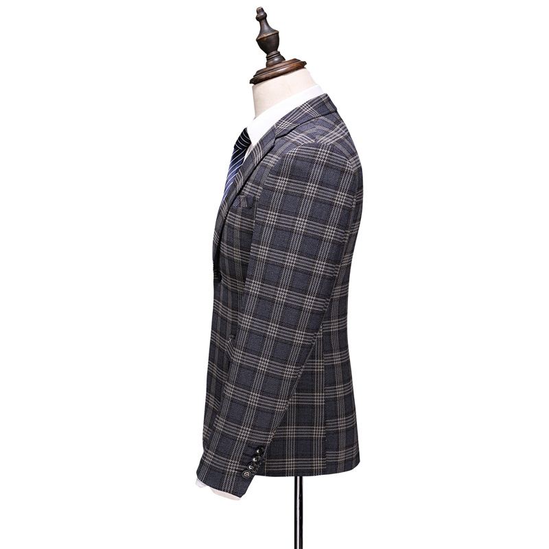 Plus Size Herredragter Plaid Tredelt Brudekjoler