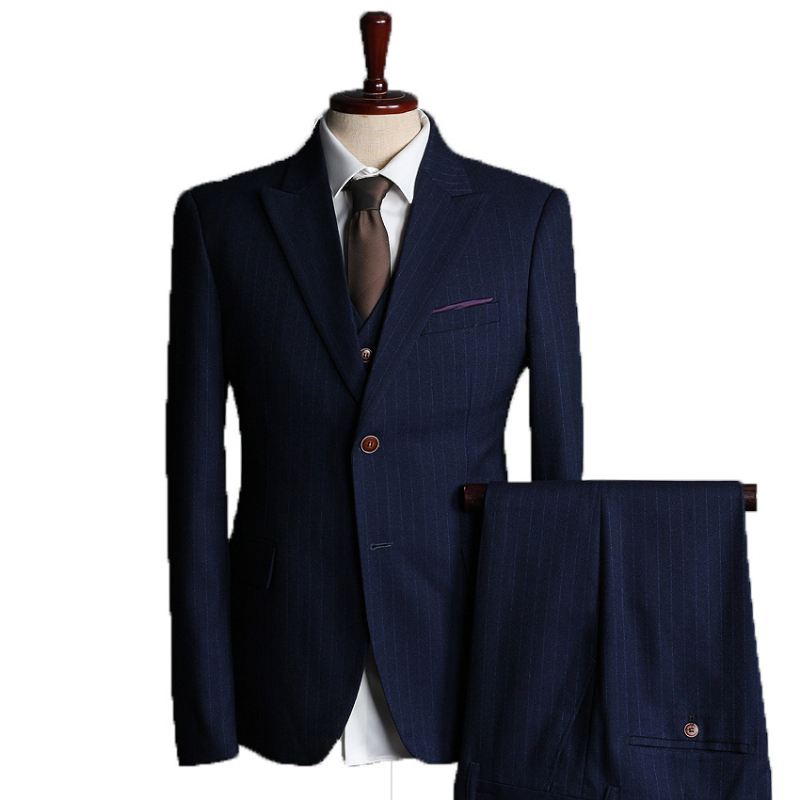 Sæt Jakkesæt Mænds Selvdyrkning Business Casual Professionel Formel Todelt Bedste Mand Og Brudgom Bryllup Dragt Kjole