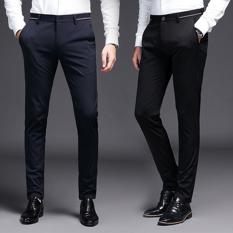 2022 Sommer Mænds Bukser Smukke Elastiske Business Casual Slim Mode Lige Herre