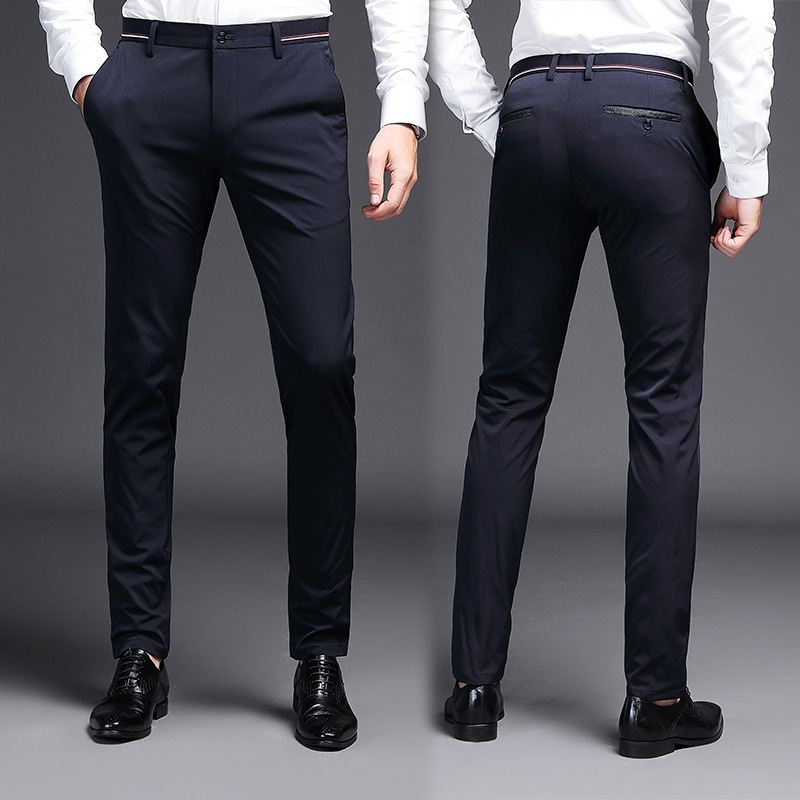 2022 Sommer Mænds Bukser Smukke Elastiske Business Casual Slim Mode Lige Herre
