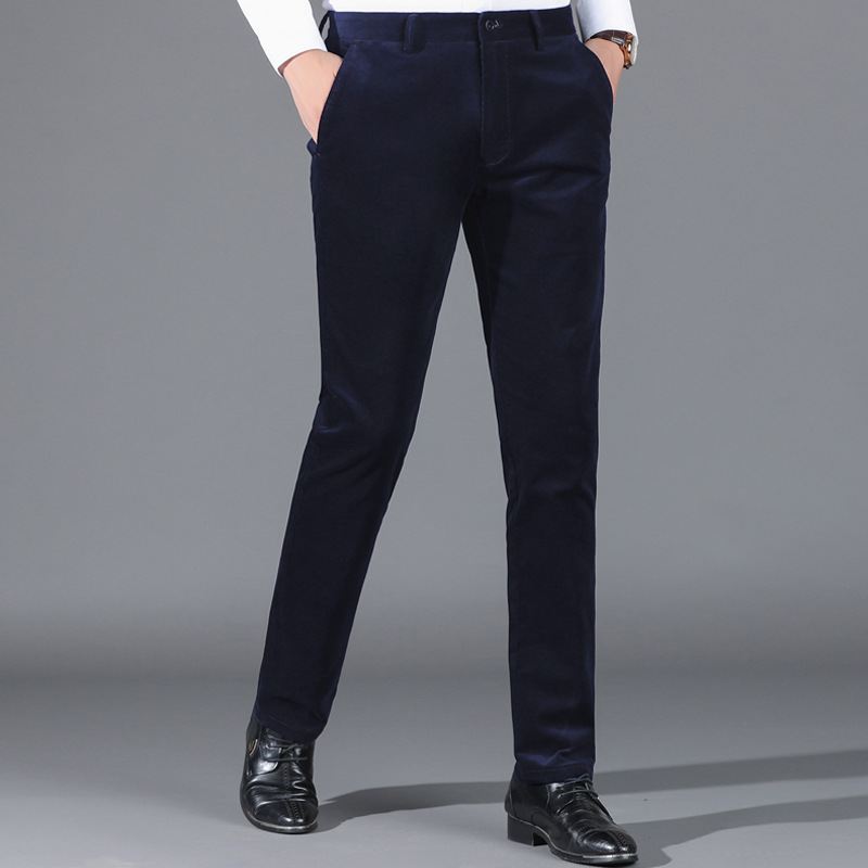 Corduroy Bukser Mænds Midaldrende Plus Size Efterår Straight Casual Far Lange Trend Lokale