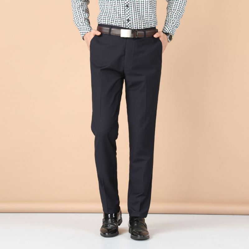 Forår Og Efterår Bukser Herre Slim Jakkesæt Lige Løse Business Casual Professionel Kjole Ungdomsbukser
