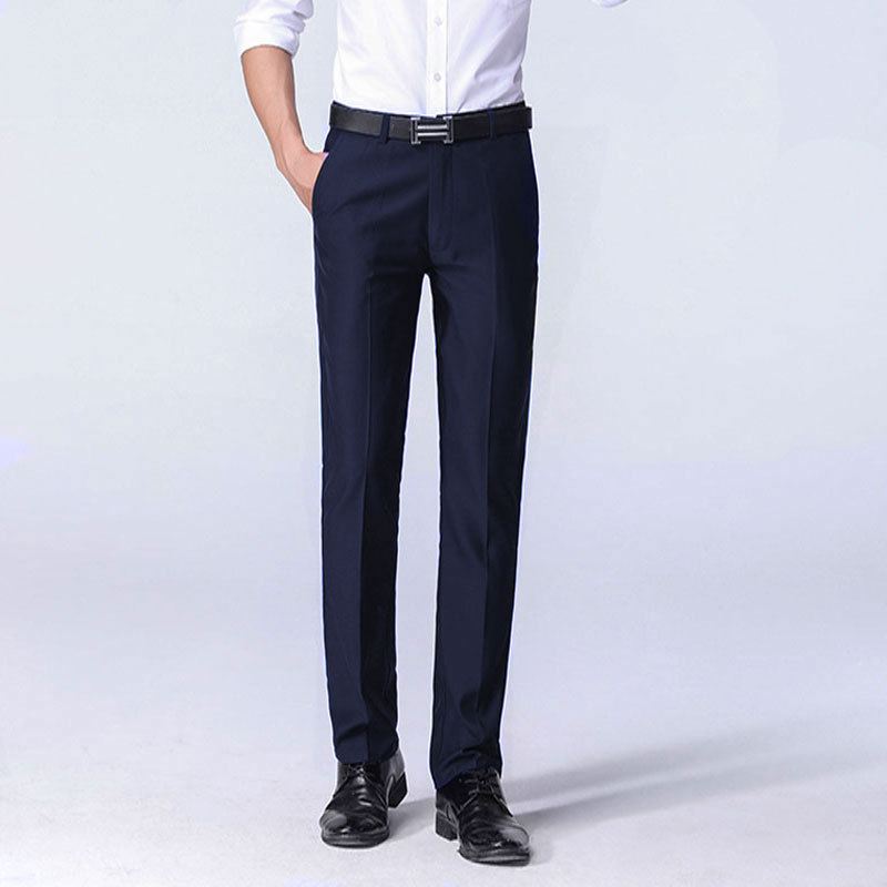 Forår Og Efterår Bukser Herre Slim Jakkesæt Lige Løse Business Casual Professionel Kjole Ungdomsbukser